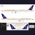 1:144   Ascensio   789-012   Набор декалей для Boeing 787-9 Dreamliner авиакомпания Saudi Arabian Airlines 